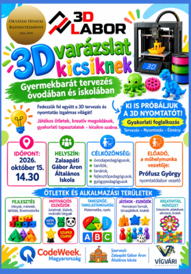 3D varázslat kicsikkel – Gyerekbarát tervezés és nyomtatás óvodában és alsó tagozatban